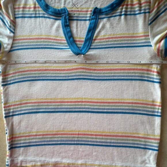 PS Basics PacSun Striped V-neck Shirt Top sz M - Picture 7 of 7